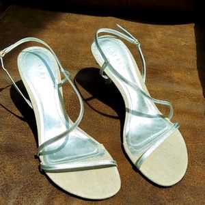 Women's Ralph Lauren size 10, Silver Strap heels